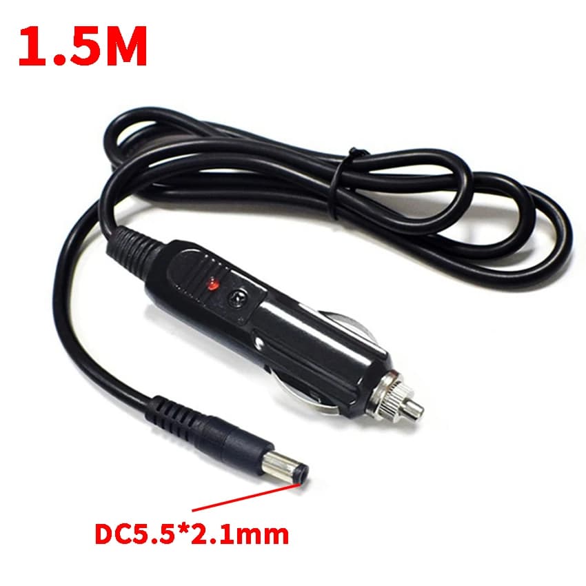 Power Supply Cable for Auto 12V DC 5.5X2.1MM, Cigarette Lighting Cable 5.5*2.1mm, Auto Accessories 1.5M