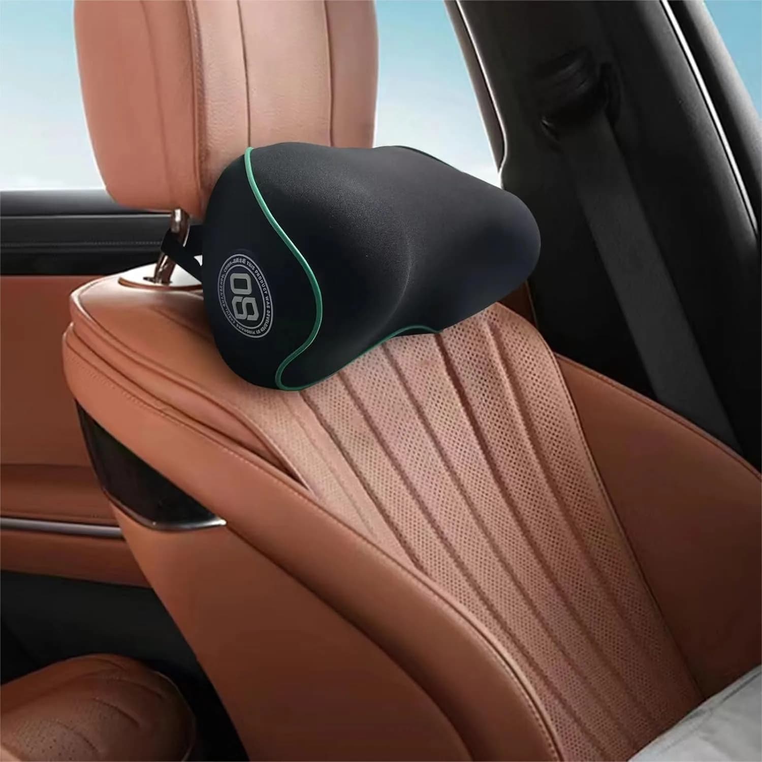 Cuscino Poggiatesta per Auto in Memory Foam con Cinghia Regolabile per la Guida, Rivestimento Traspirante Rimovibile ed Ergonomico Cuscino da Viaggio per il Collo