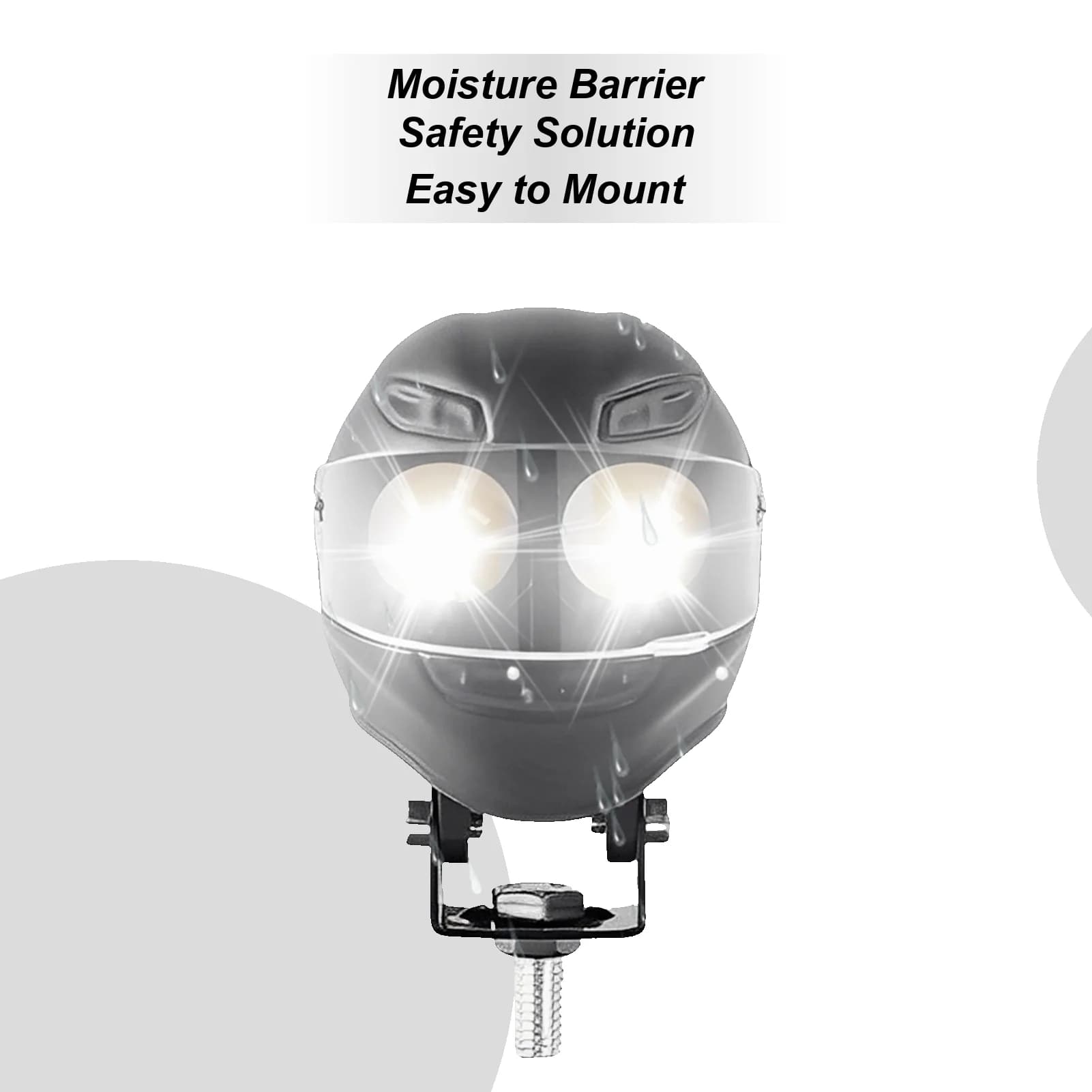 Fendinebbia per moto Lampada impermeabile a forma di casco Doppio colore Flash Luci di guida per moto per touring su strada all'aperto