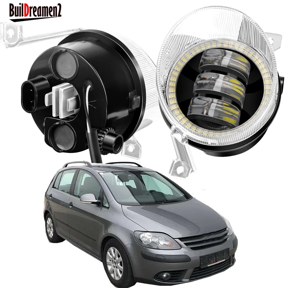 2X30W Angel Eye Gruppo fendinebbia per Volkswagen VW Golf Plus Mk5 2004-2008 LED Auto lente esterna Nebbia Lampada diurna DRL 9006