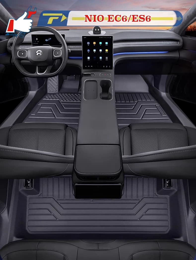 Car mat with left-hand guide for NIO EC6/ES6 2019-2024 Fully surrounded foot mat Floor Mat Waterproof Mat