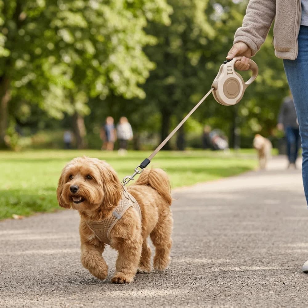 5M Nylon Strap Retractable Dog Leash ABS Shell Handheld Shape Dog Chain Multi Colors Adjustable Length Pet Walking Leash