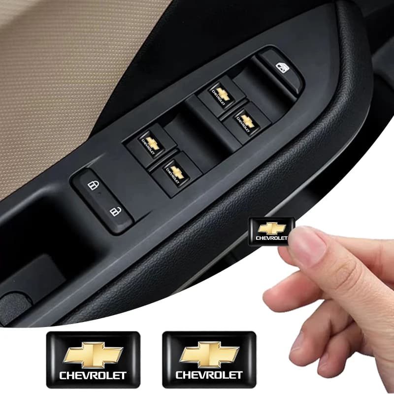 10Pcs For Chevrolet Spark Captiva Cruze Tracker Orlando Trax Epica Car 3D Epoxy Resin Emblem Interior Stickers Auto Accessories