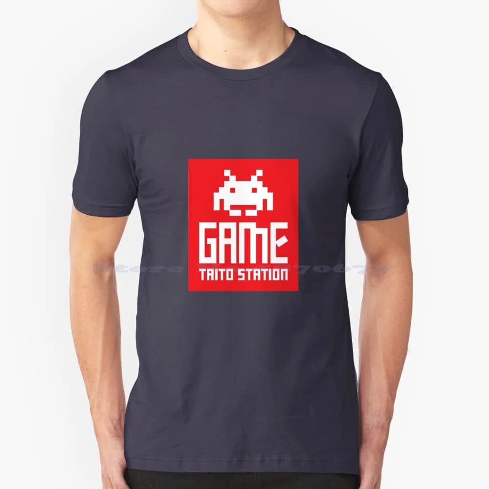 Game Taito Station T Shirt 100% cotone Tee Game Taito Station Arcade videogioco Japan Gaming Pop Culture Ps4