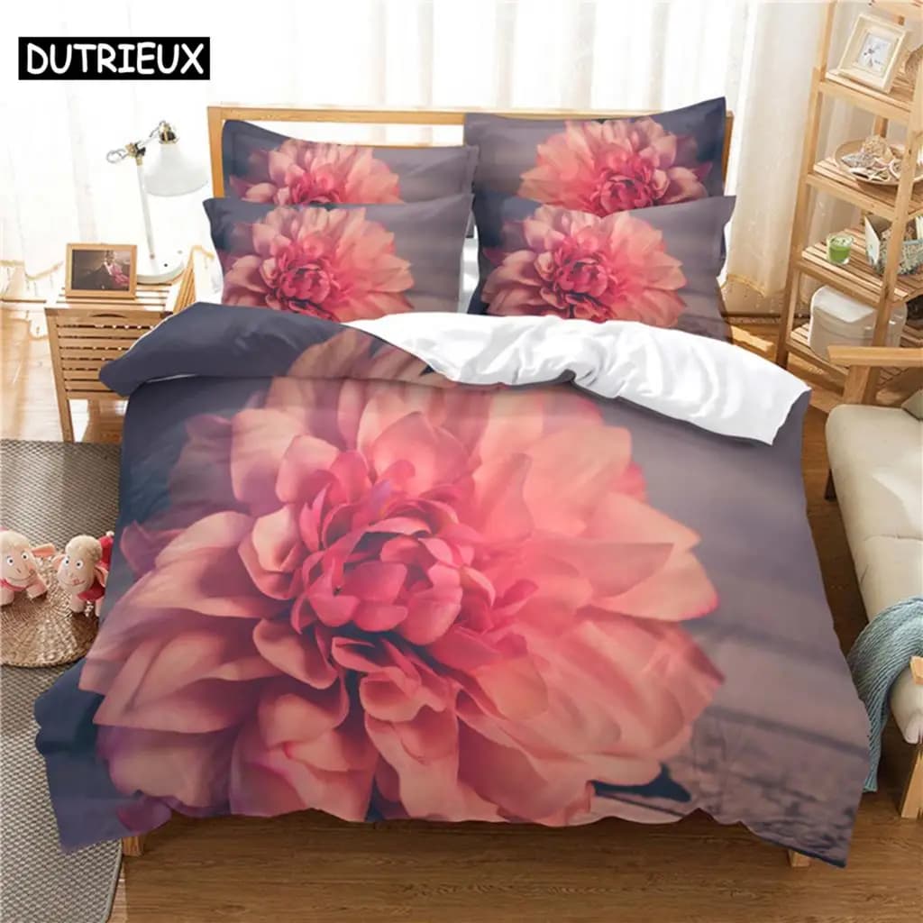 Bellissimo set di biancheria da letto con fiori Set copripiumino Biancheria da letto 3d Biancheria da letto con stampa digitale Set di biancheria da letto queen size Design alla moda