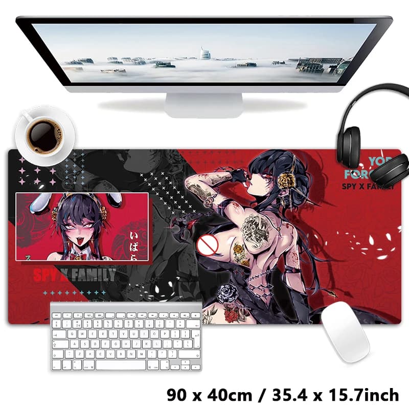 Anime giapponese Hot Girl Yor Forger Mousepad Tappetino da tavolo Gaming XXL Mouse Pad Tappeto per tastiera Tappetino per desktop 900x400