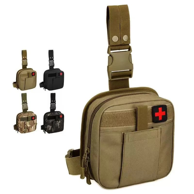 Tactical MOLLE Drop Leg Medical Pouch - Waterproof First Aid Bag, IFAK EMT Trauma Kit for Outdoor Camping Hiking & Military