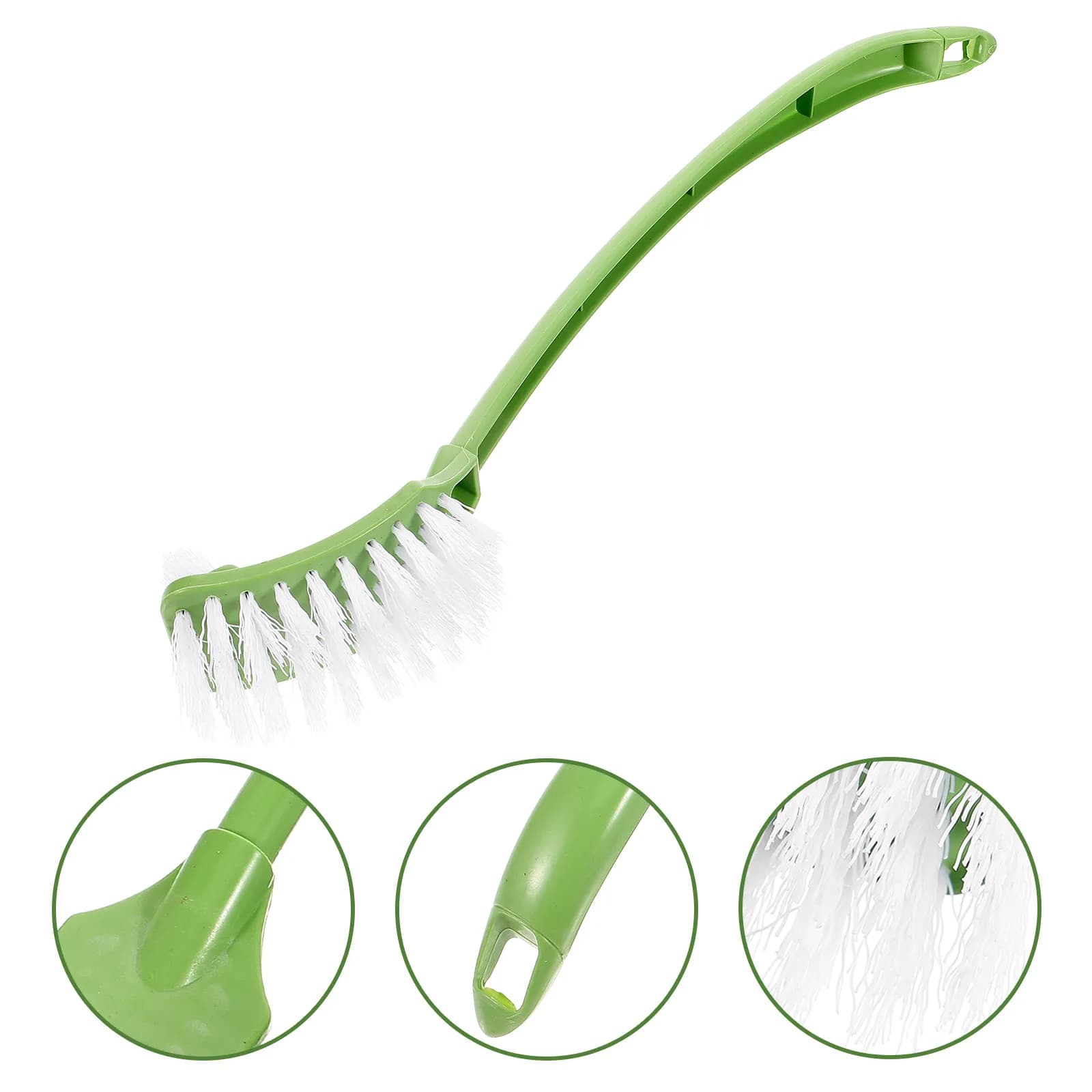 Spazzola per WC Verde a Doppia Faccia con Manico Lungo Premium, Pulitore per Bagno con Foro per Appendere, Igienico e Sicuro, Forte Decontaminazione
