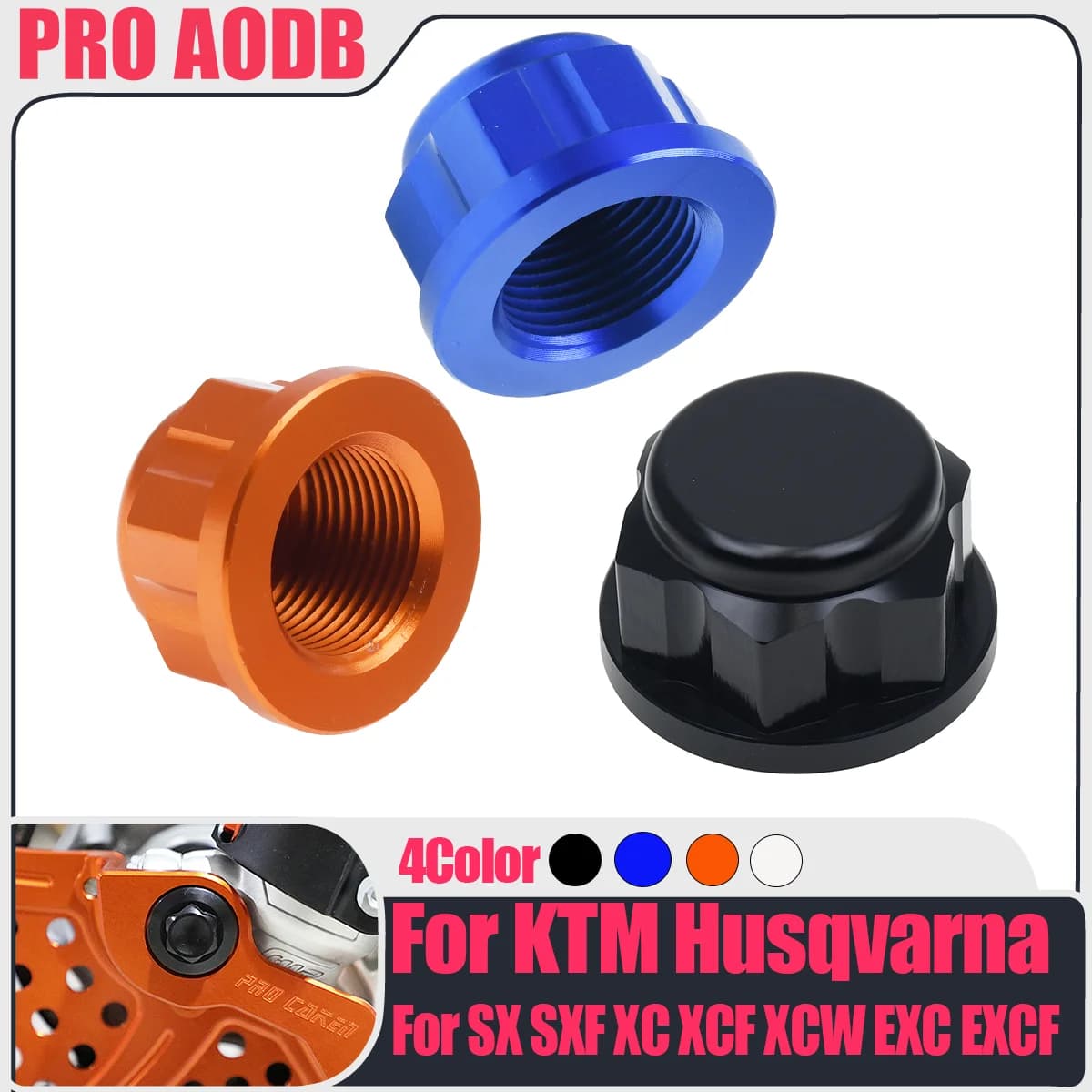 For Motorcycle KTM Husqvarna 2016-2023 CNC Front Rear Wheel Lock Axle Nut SX SXF XC XCF EXC EXCF XCW TPI SD 125-500 Dirt Bike