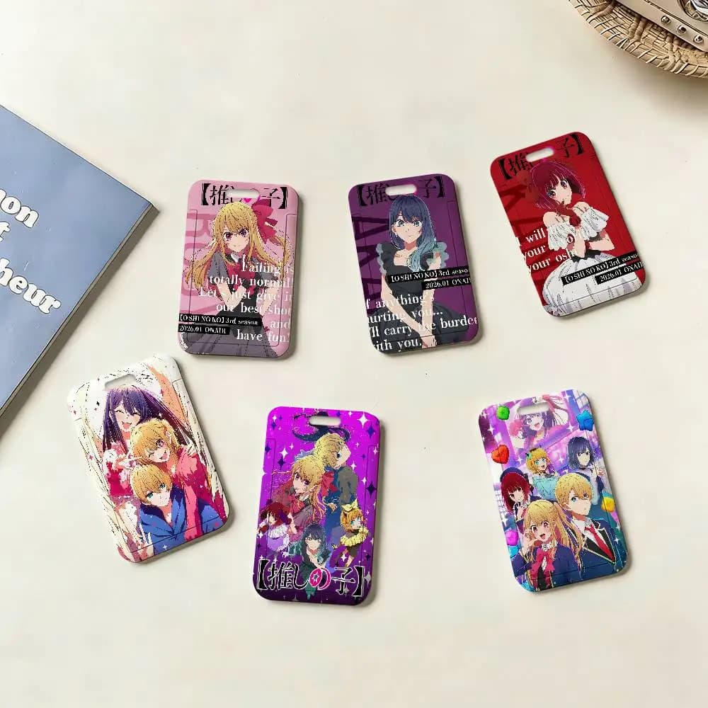 Anime Oshi No Ko Badge Holder PVC Material ID Card Case for Work Nurse Key & Wallet