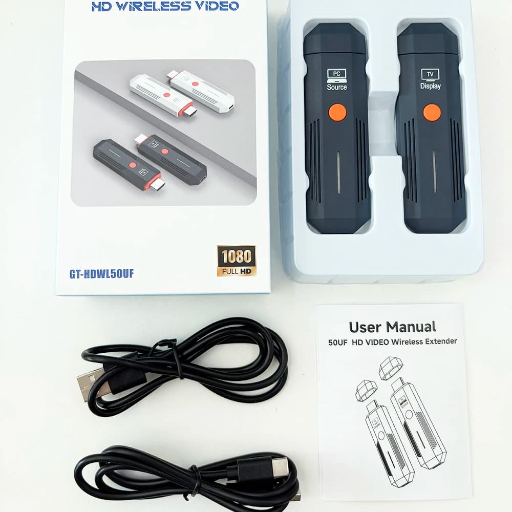 50M 1080P HDMI-Compatible Video TV Stick Display Wireless Transmission Transmitter Extender Receiver for Laptop PC to TV