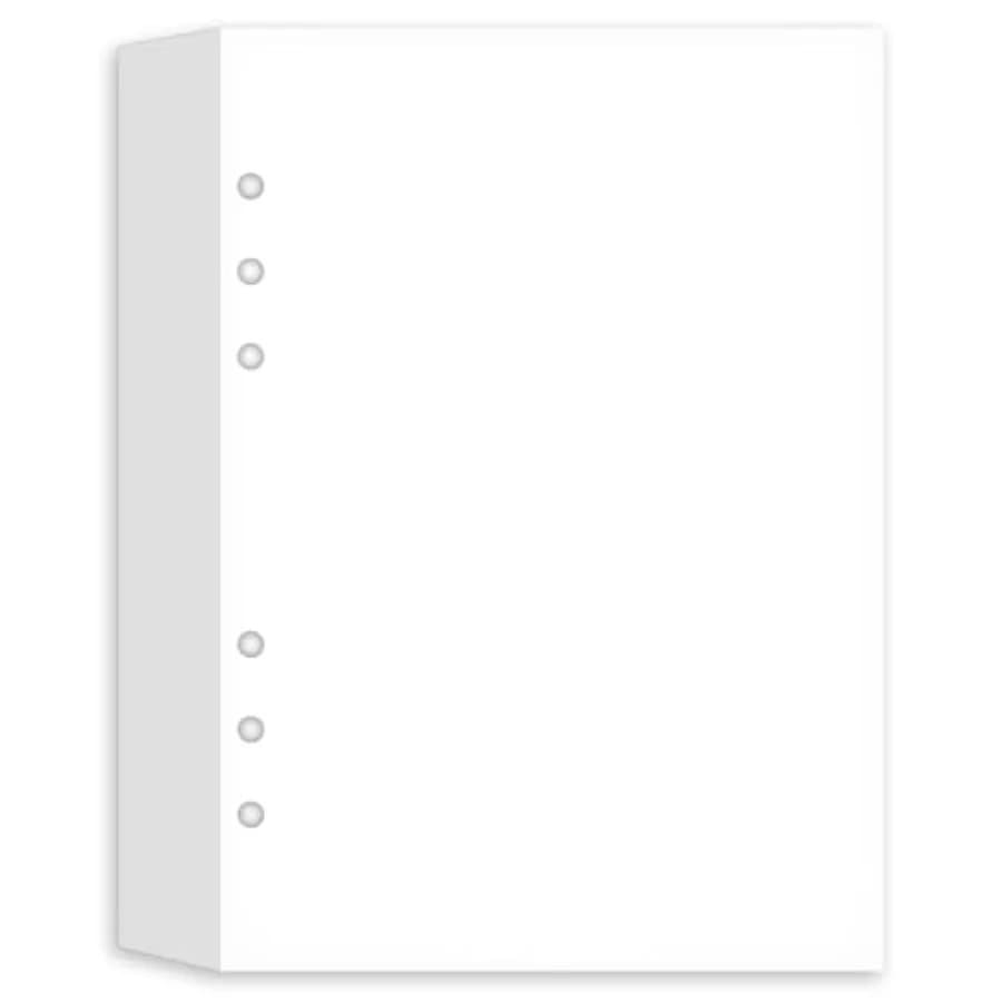 3 Pack A5 Blank Paper Refills, 6 Hole Punched, 300 Sheets/600 Pages Loose Leaf Paper for Large Leather Journal/Filofax Binders,