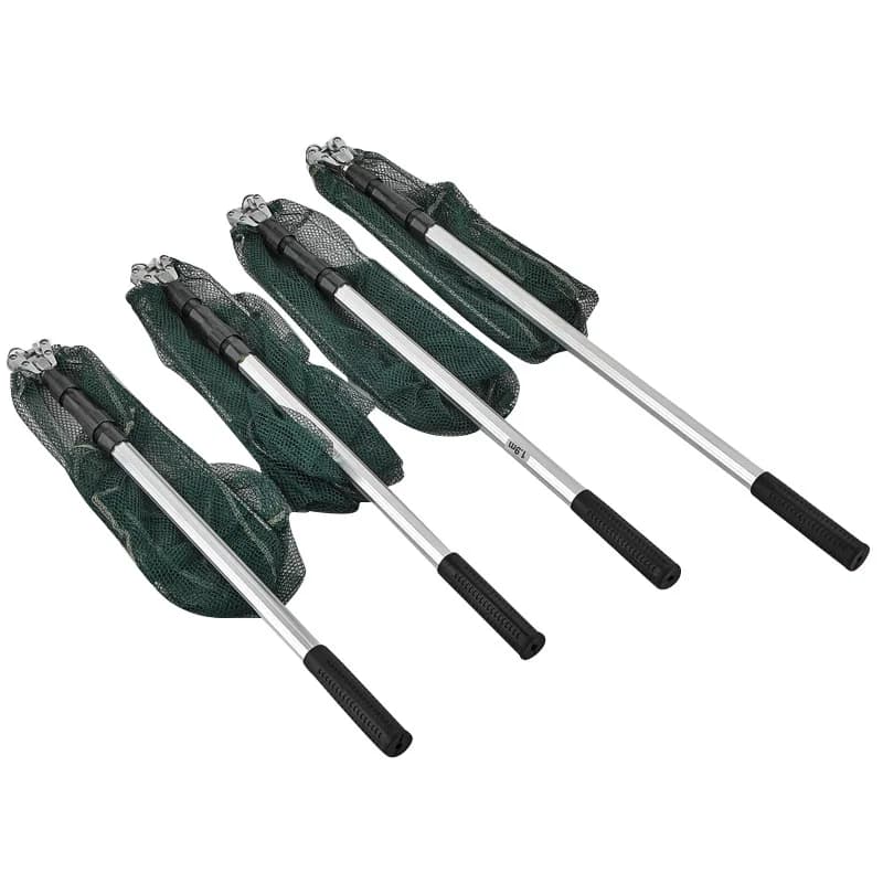 Aluminum Alloy Fishing Landing Net with Telescopic Handle Foldable Mesh Safe Fish Catch And Release Tool for Anglers
