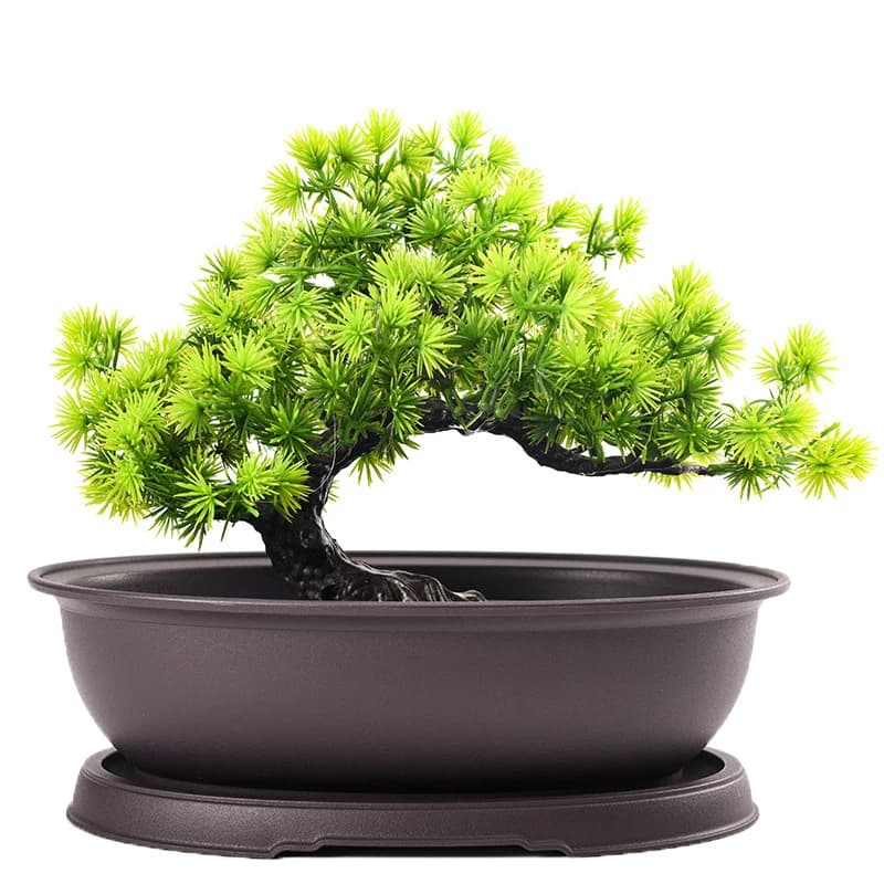 New【Flowerpots Plastic Imitation Purple Clay Plants Pots Garden Landscape Bonsai Pot Trays Rectangular Square Planter】