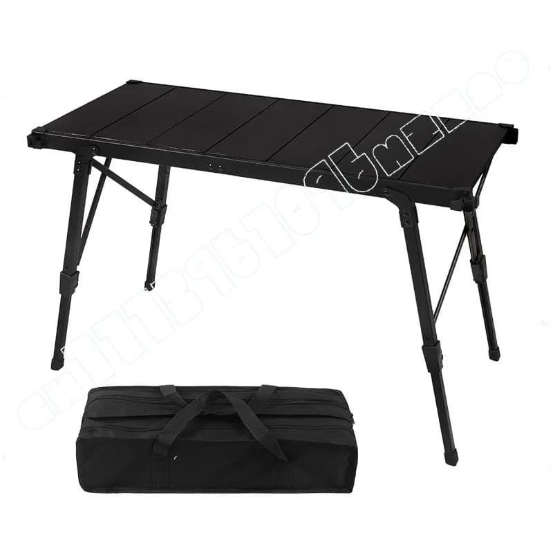 Tavolo Pieghevole Portatile da Campeggio per Esterni, Picnic, Barbecue, Fornello IGT, Cucina Mobile in Alluminio Sollevabile