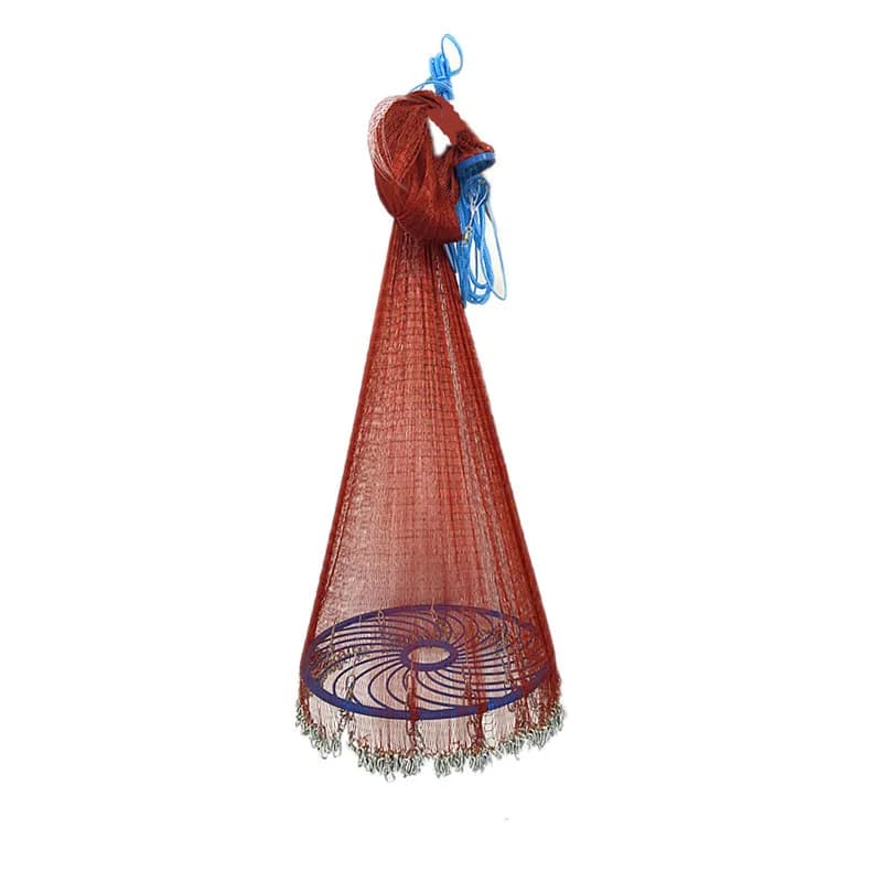 Automatic Fly Disc Hand Throw Fishing Cast Net Tire Line Small Mesh Hand Cast Net With Welded Iron Chain