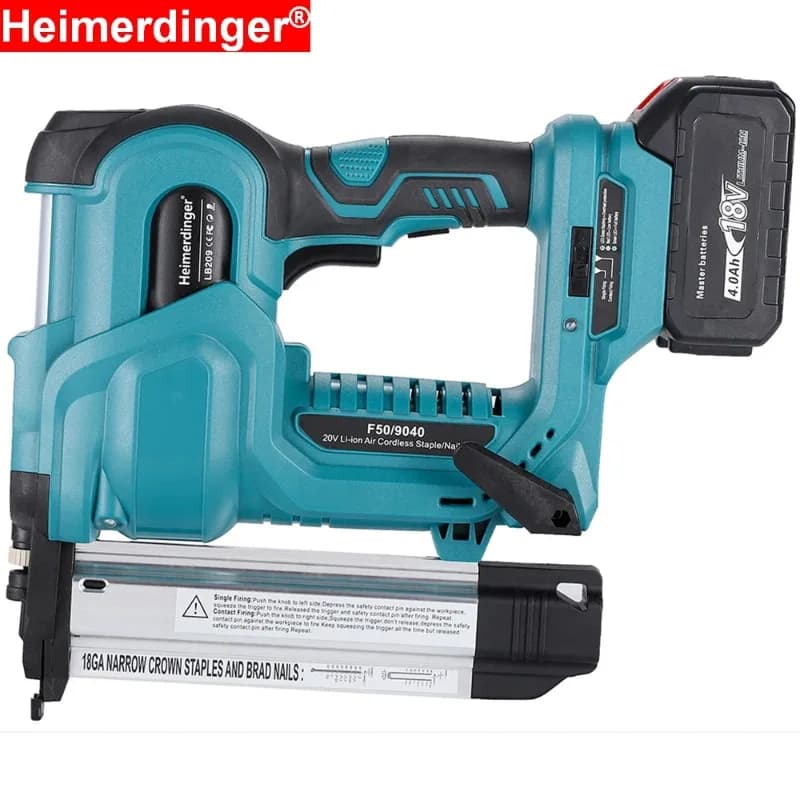 【Scelta Migliore】Graffettatrice Elettrica a Batteria 2 in 1 da 18 Gauge, per Chiodi da 2 Pollici, Ideale per Tappezzeria e Lavorazione del Legno