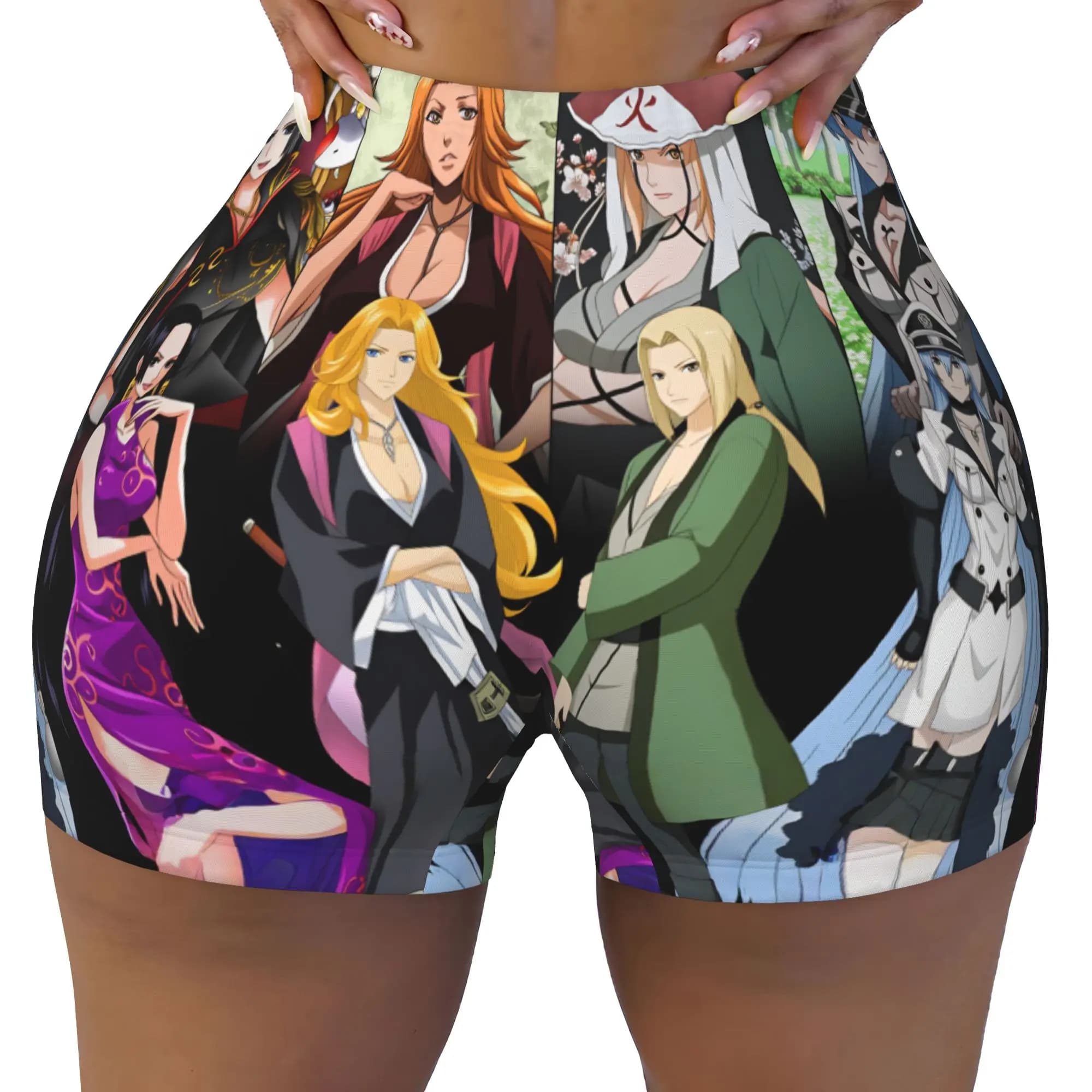 Bleach Rangiku Boa Hancock Workout Shorts Women's Matsumoto Tsunade Esdeath Gym Volleyball Biker Yoga Shorts