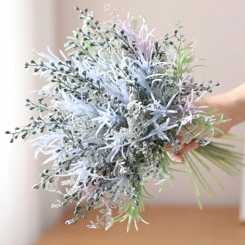 5/10 pezzi bouquet di fiori artificiali 35 cm pianta finta per la decorazione domestica forniture per feste decorazione di nozze ornamenti accessori per vasi
