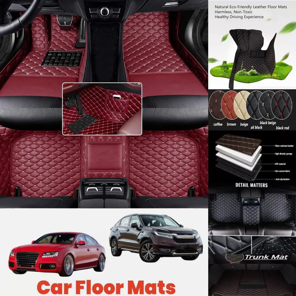 New Custom Car Floor Mats For Mercedes Benz C-CLASS Coupe C204 C205 A205 Auto Accessories Waterproof Leather Floor Liners