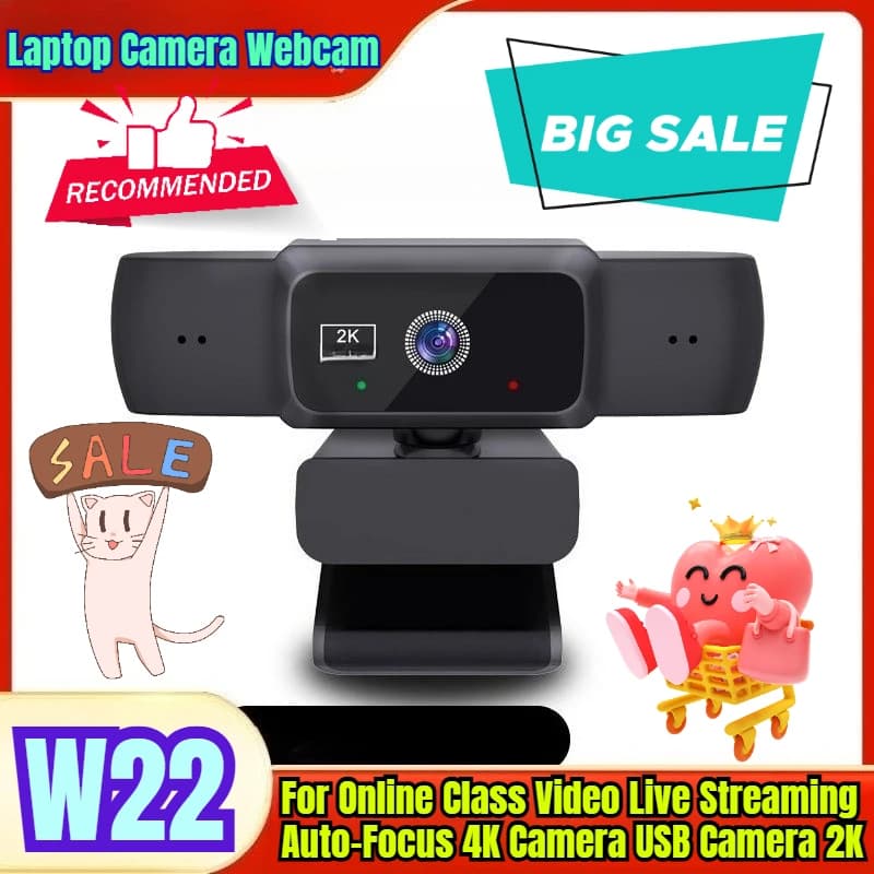Portable Camera Webcam for Online Class Video Streaming Live 4K Camera with Automatic Focus 2K USB Camera