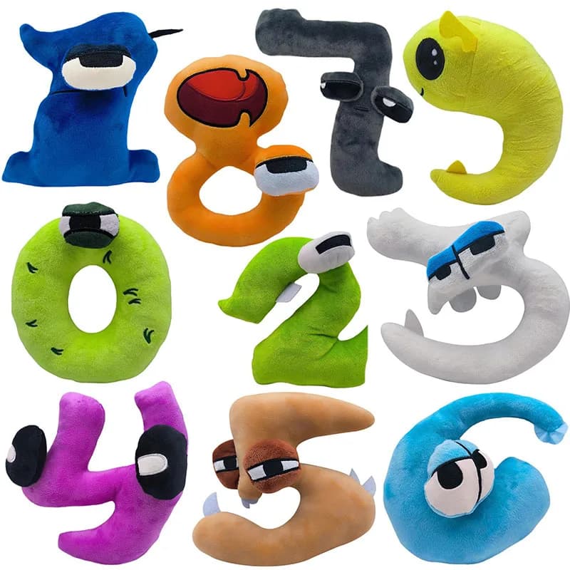 1pc Alphabet Lore peluche numero di seconda generazione Lore Digital Knowledge bambole di peluche bambola per l'educazione dell'illuminazione dei bambini