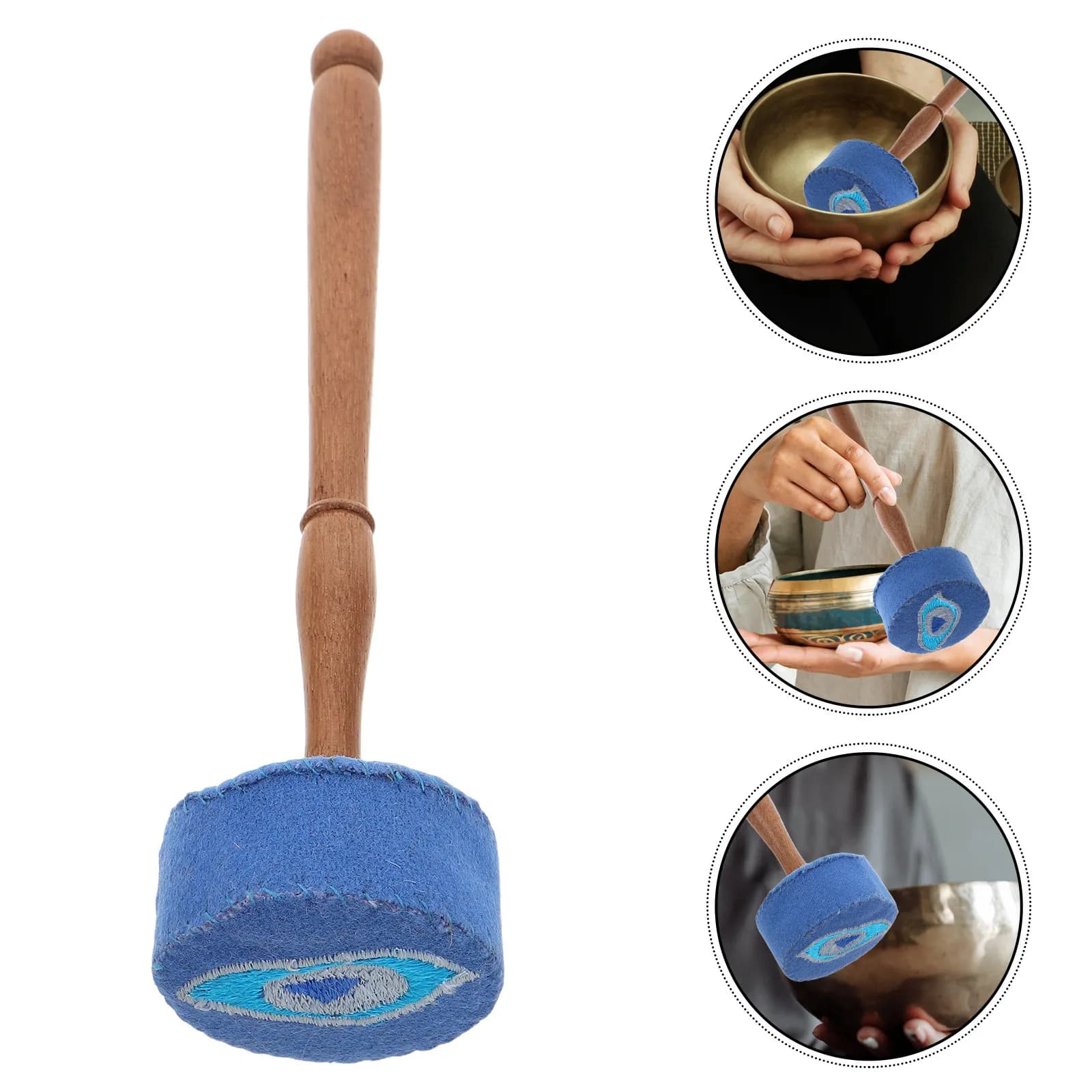 Wooden Singing Bowl Mallet Comfortable Grip Tibetan Sound Bowl Striker Stick Meditation Ritual Gong Hammer Acoustic Enhancer