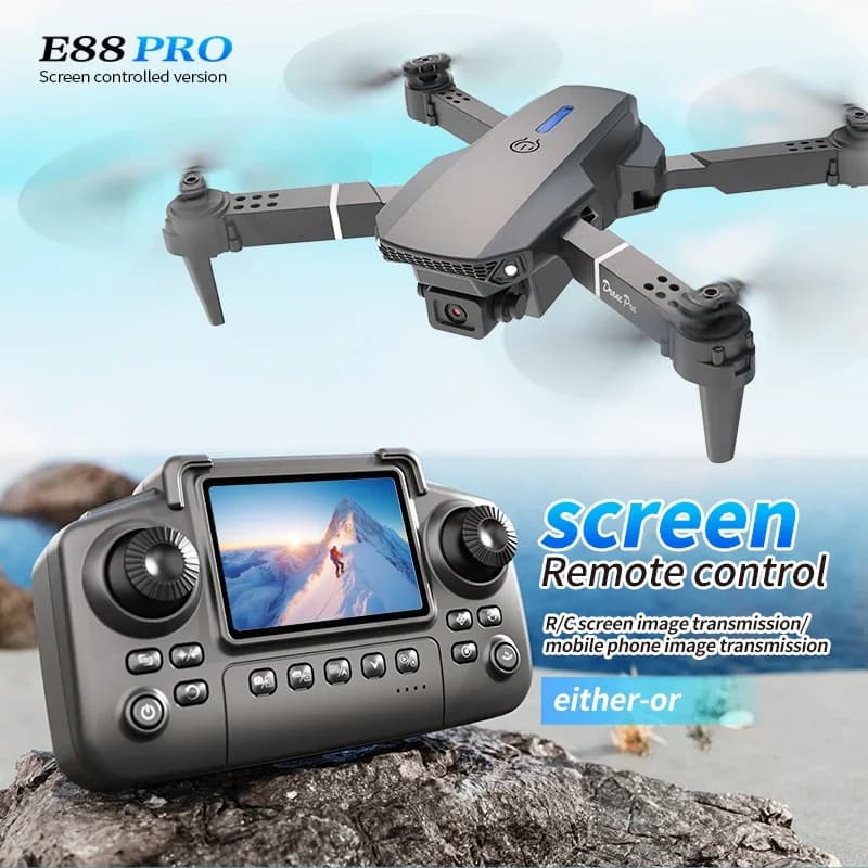Professional Drone E88 PRO with 8K HD Screen WiFi FPV Foldable RC Quadcopter helicopter toy for children adult gifts outdoor