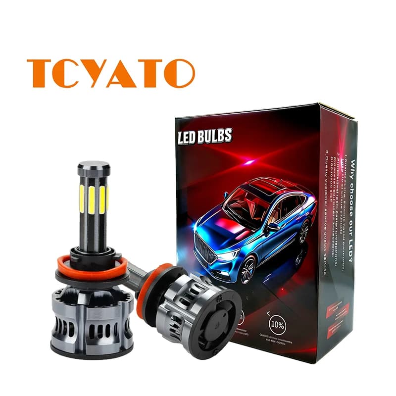 TCYATO Lampadine LED a 8 facce per auto H1 H7 H4, abbaglianti e anabbaglianti integrati, 6000K, luci per auto 9005 LED, fari anteriori, fendinebbia