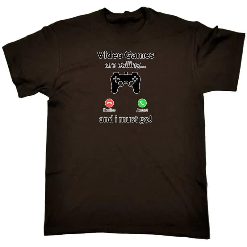 I videogiochi sta chiamando il decline accetta e devo andare T-shirt divertente da uomo