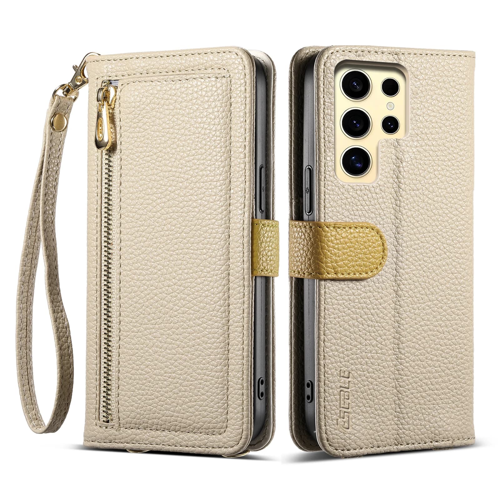 Flip custodia a portafoglio con slot per schede in pelle di litchi per Samsung Galaxy S25 edge S24 S23 FE Ultra S25 + S24 + custodia per telefono antiurto