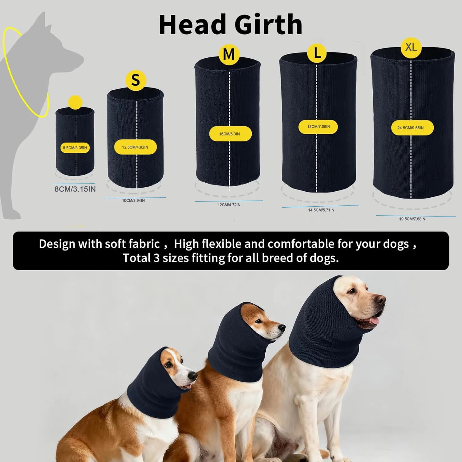 Dog Calming Hoodie for Small to Large Dogs High Elastic Pet Anxiety Relief Ear Wrap Cat Calming Collar Noise Reduce Protection f