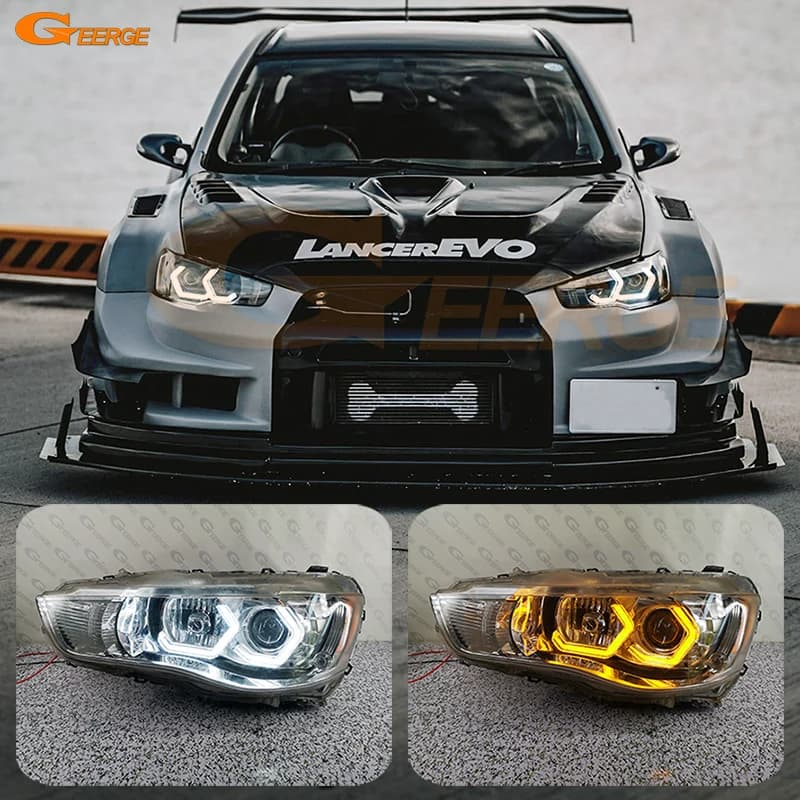 Per Mitsubishi Lancer 10 X EVO Outlander Galant Fortis Ultra Bright Concept M4 Stile iconico LED Angel Eyes Halo Anelli Luce diurna