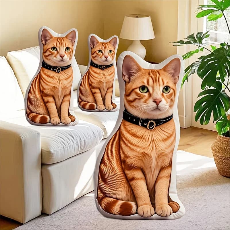 Cuscino fotografico per animali domestici appositamente progettato! Il suo materiale in peluche corto, morbido ed elastico, combinato con la tecnologia di stampa 3D a doppia faccia.