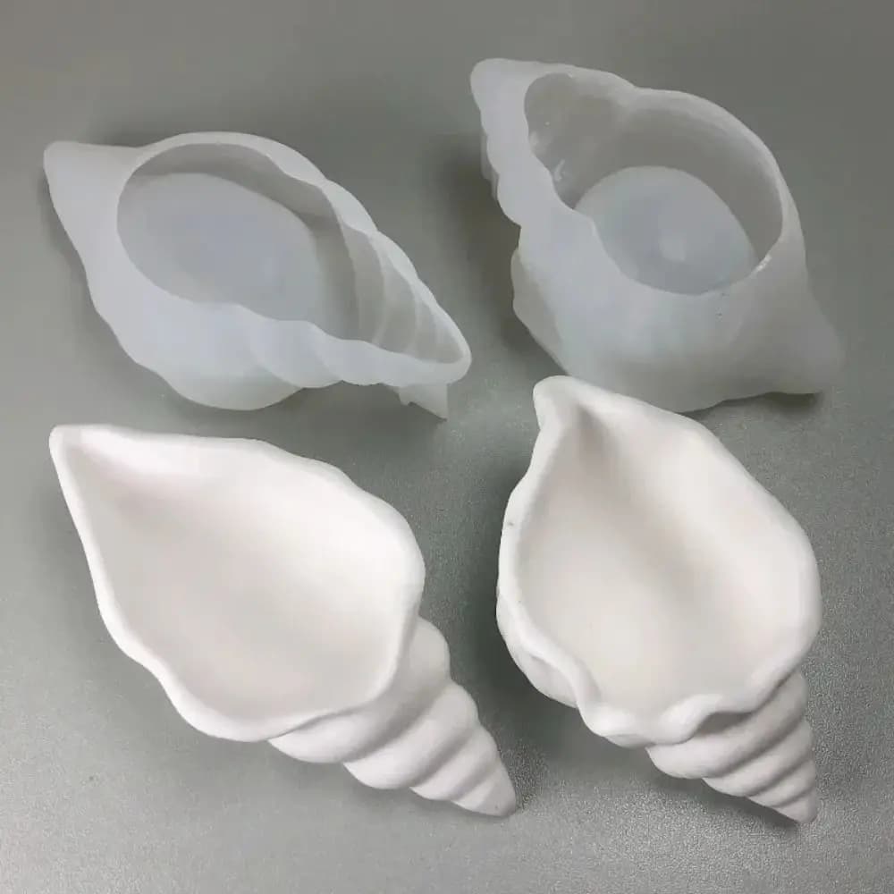 Stampi in silicone per conchiglie di mare per sapone Stampi in resina fatti a mano 3D Stampo per candele in gesso e cemento Fai da te