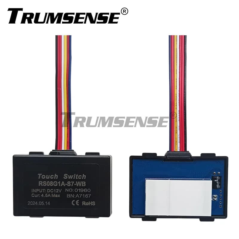 Interruttore di rilevamento radar Trumsense RS08G1A-S7-WB con controllo touch e antiappannamento Dimmer stepelss per la realizzazione del bagno Specchio KTV