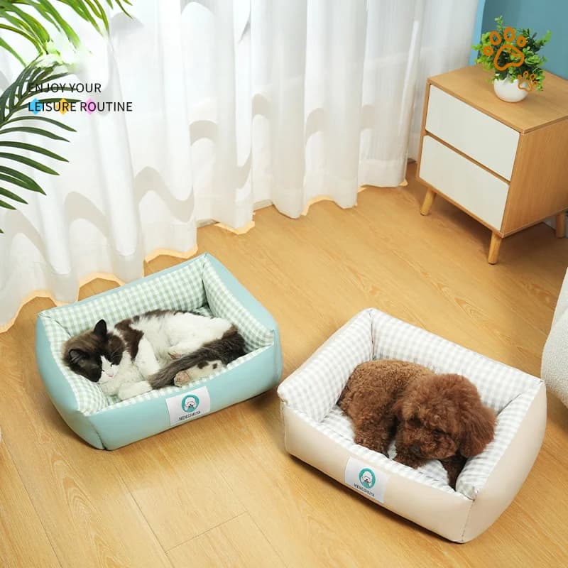 Nido per cani nido per animali domestici quadrato a scacchi tappetino per dormire per cani e gatti comodo tappetino per animali domestici stagionale materasso per cani letto per animali letto per gatti