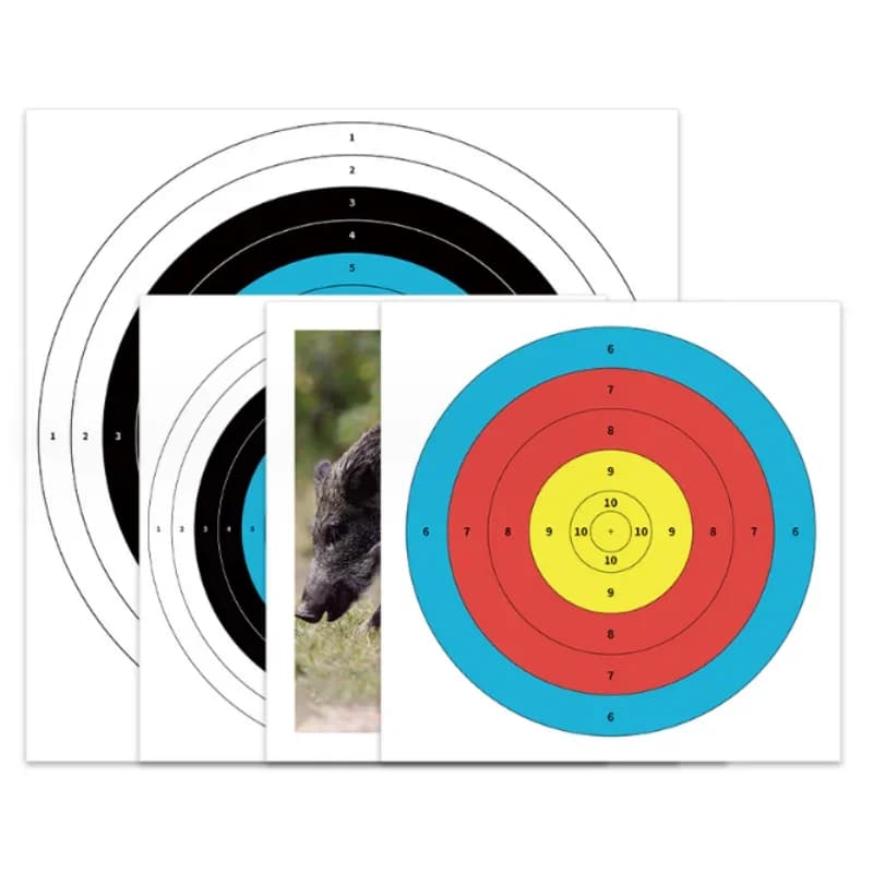20PCS Target Surface 40 * 40cm/60 * 60cm Archery Target Paper Hunting Archery Kit Standard Full Ring Single Point