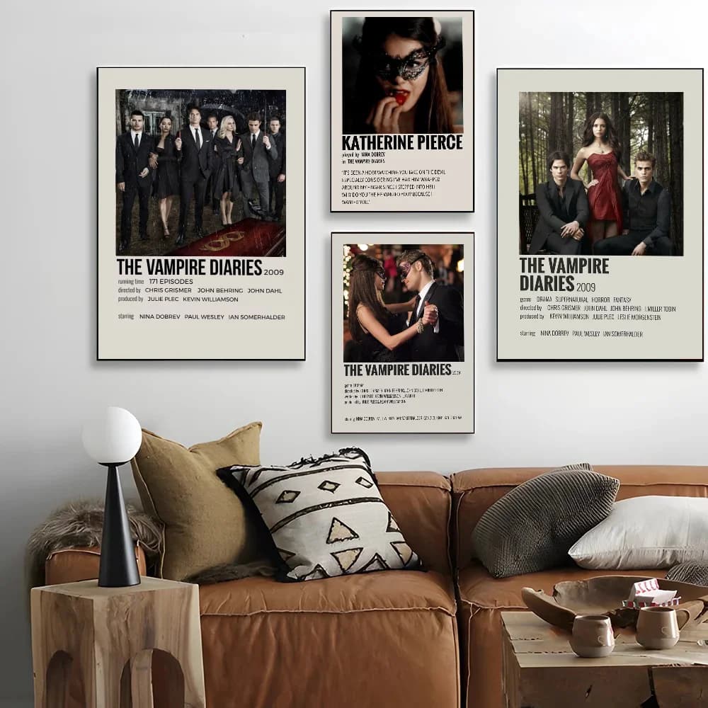 The Vampire Diaries "TV Drama Poster Canvas Painting Art Modern Home Living Room Bedroom Coffee Shop Bar Room Wall Decoration
