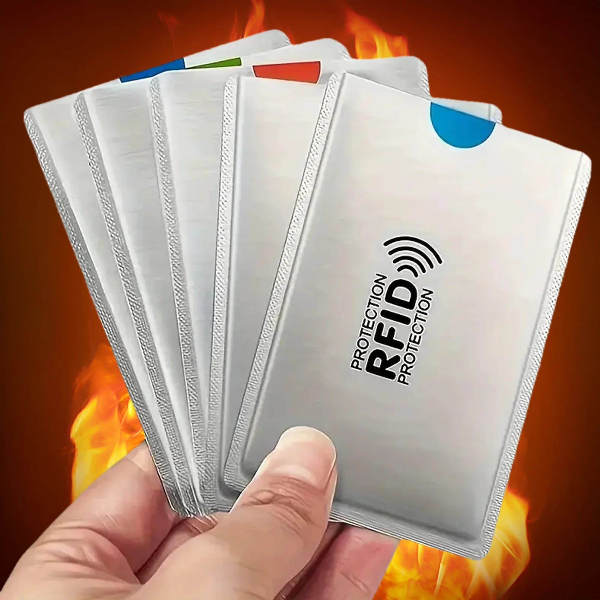 Porta carte di credito RFID, custodia antifurto per documenti con protezione NFC, design con motivo geometrico