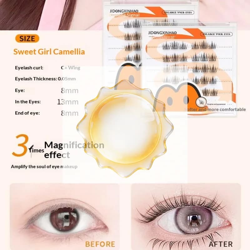 6 rows of fake eyelashes without single cluster glue Easy 3-step application Natural fake lashes without glue Do-it-yourself-made eyelashes for beginners