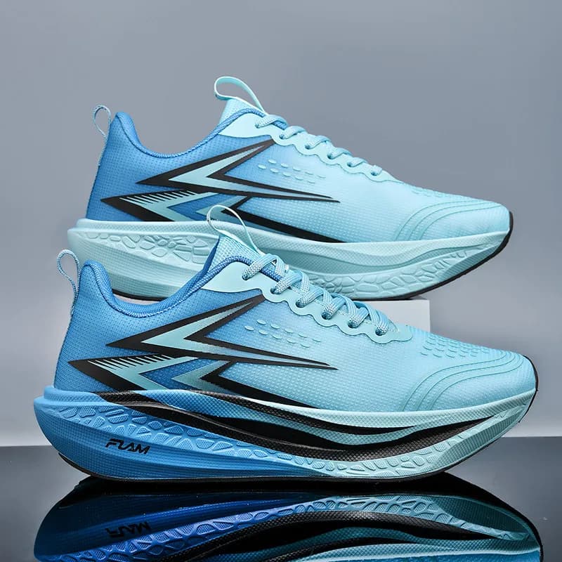 Running shoes with full figure carbon plate for boys and girls, new breathable and anti-slip men racing shoes, marathon racing shoes