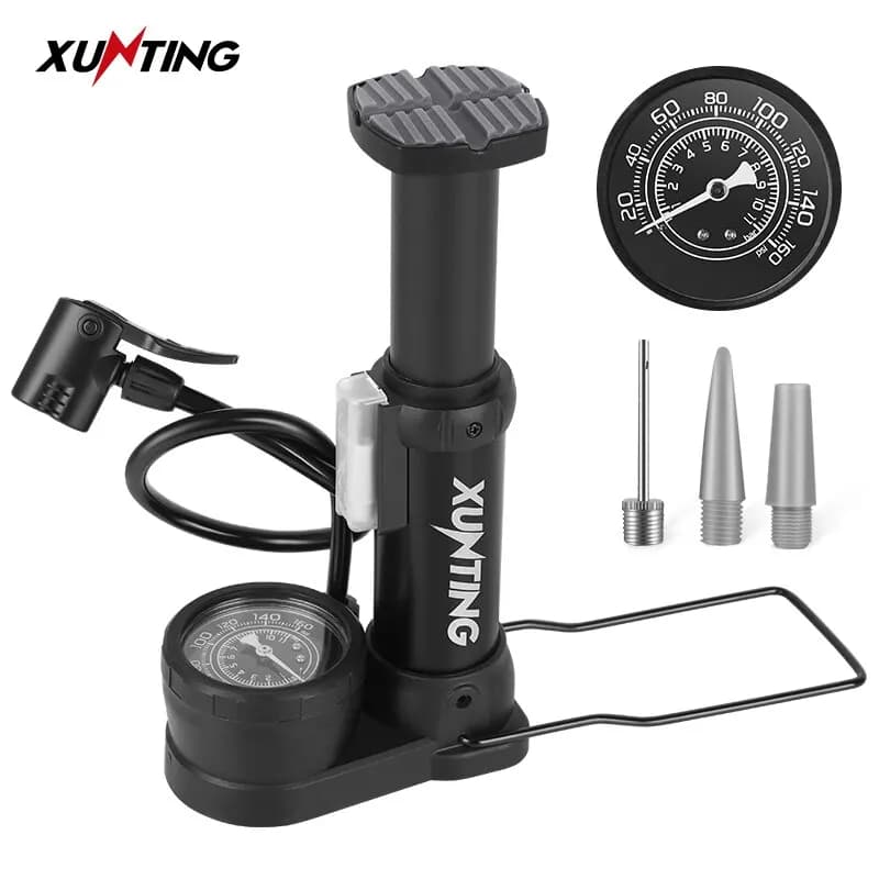 Xunting Bike Piede Mini Pompa 140PSI Pneumatico Della Bicicletta Presta e Valvola Schrader Pompa Da Pavimento per Bici Da Strada MTB Manometro Accessori