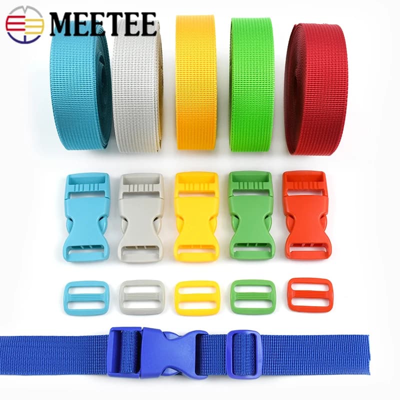 2-10 Set 20/25mm Nastro in nylon Nastro in plastica Fibbia a sgancio Borsa Cinghia Tri-Glide Cursore Chiusura Gancio di regolazione Accessori per cucire fai da te