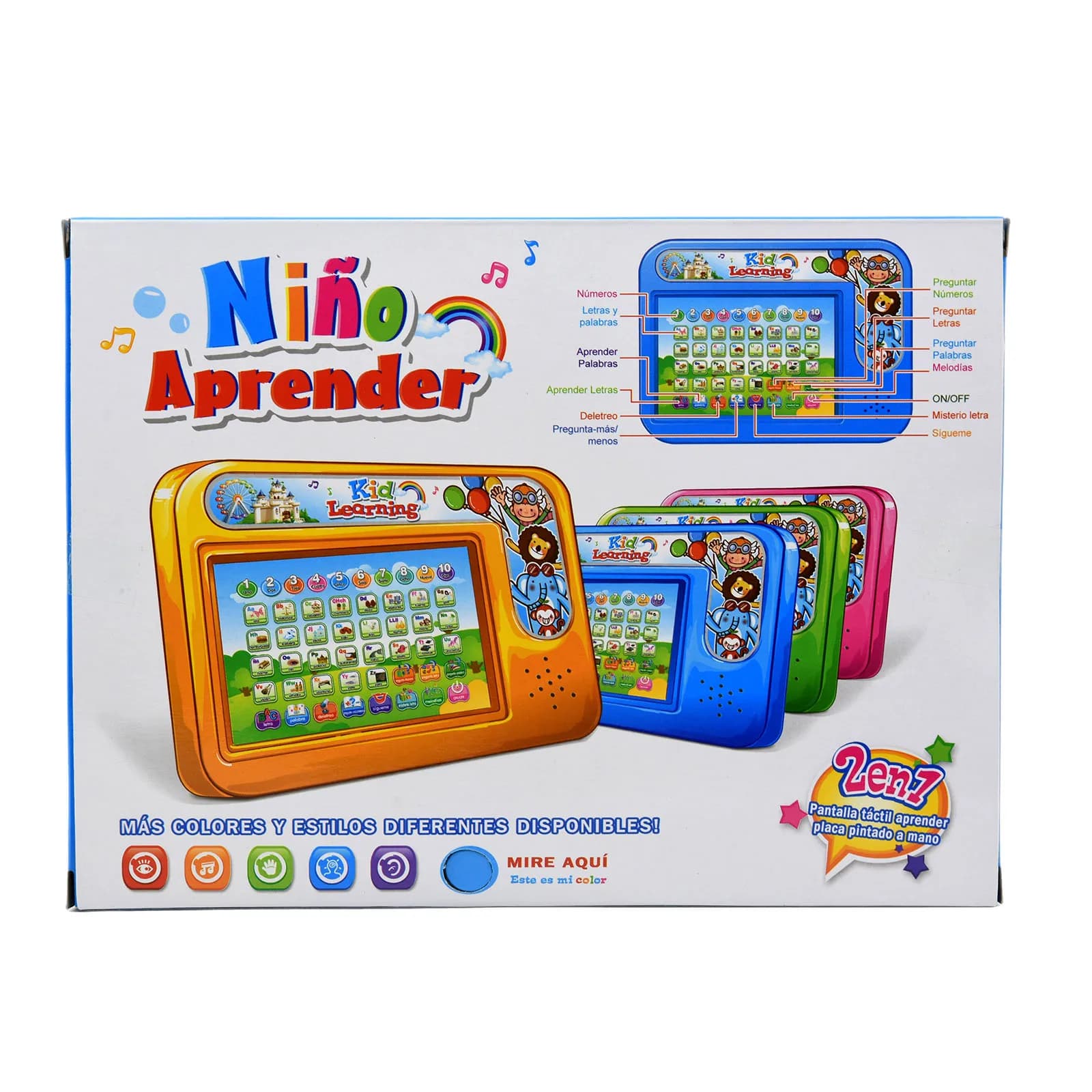 Tablet di apprendimento interattivo inglese spagnolo 2 in 1 Pad Touch Screen piatto dipinto a mano per bambini numeri di alfabeto regalo educativo