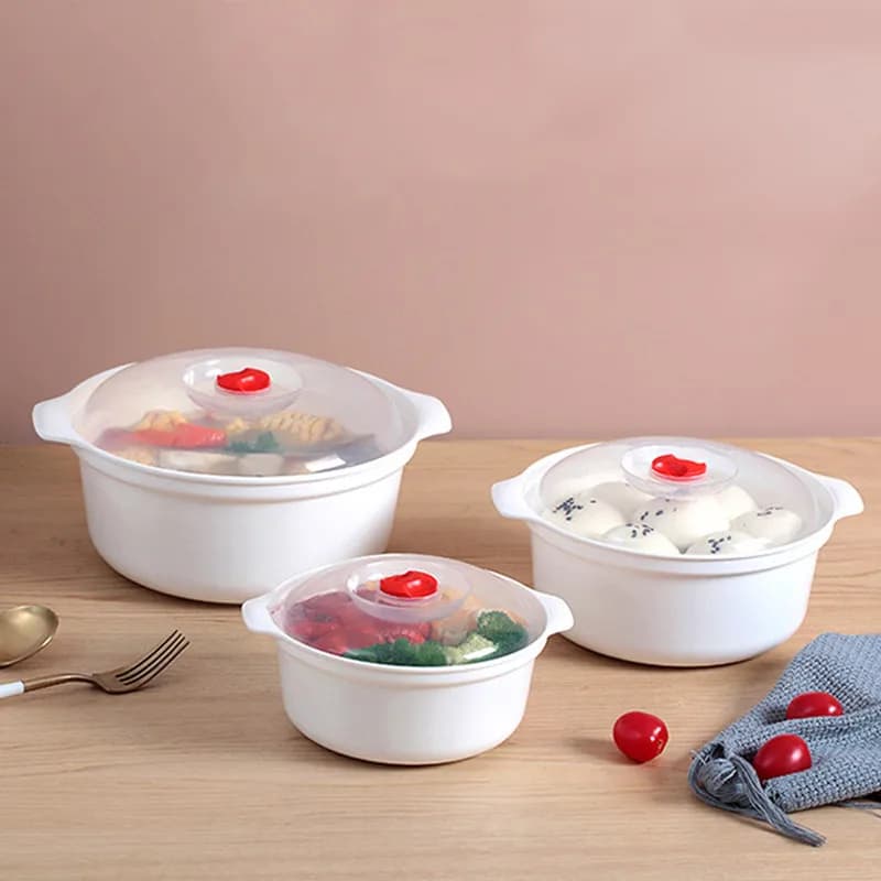 Contenitore Speciale per Forno a Microonde, Pentola Riscaldata per Zuppe, Riso, Panini al Vapore, con Coperchio, Scatola per Pranzo in Materiale Alimentare, Contenitore per Conservazione