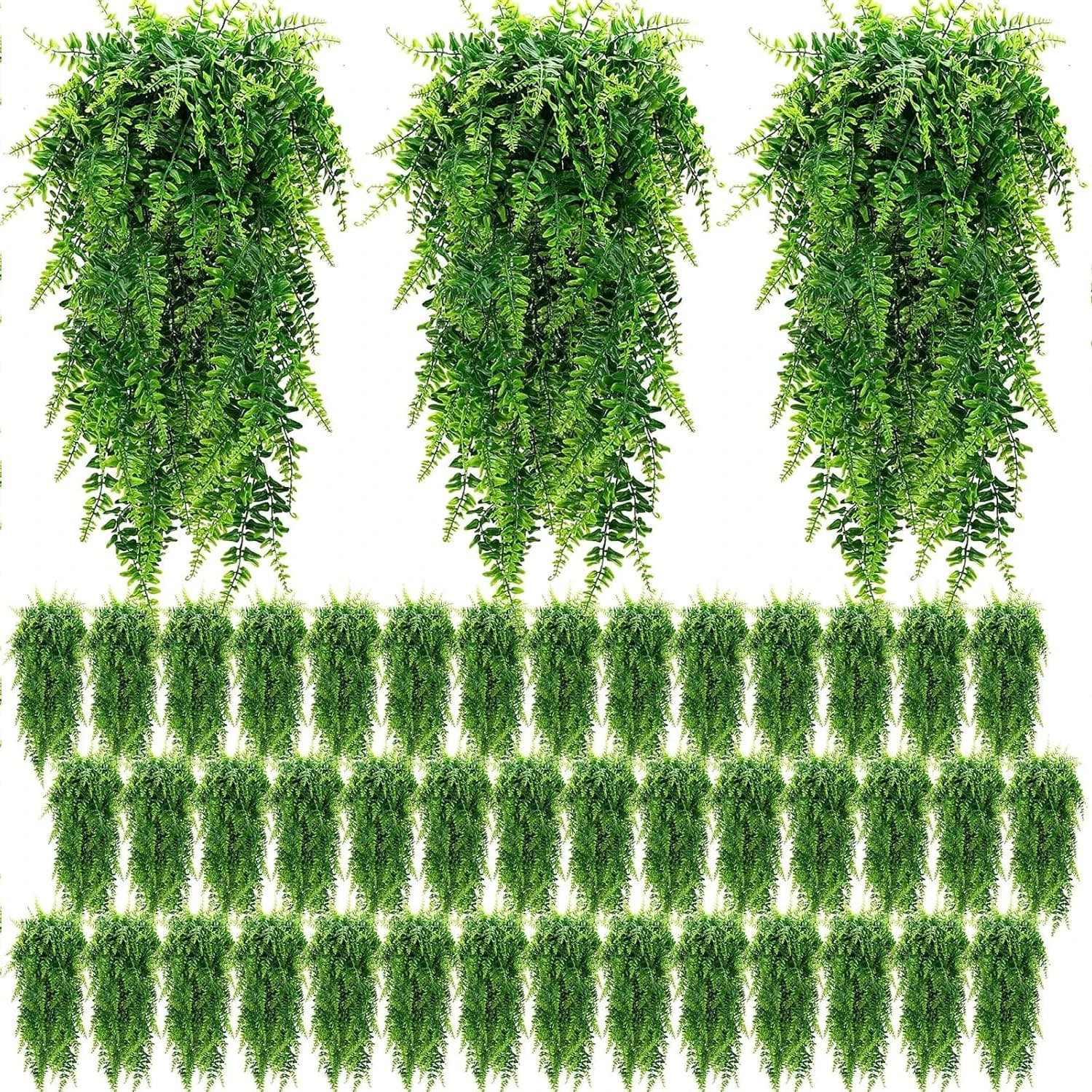 Foglie Persiane Realistiche, Foglie di Felce Artificiali Pendenti, Piante Verdi Finte per Decorazioni Murali, Accenti Verdi per Interni Domestici