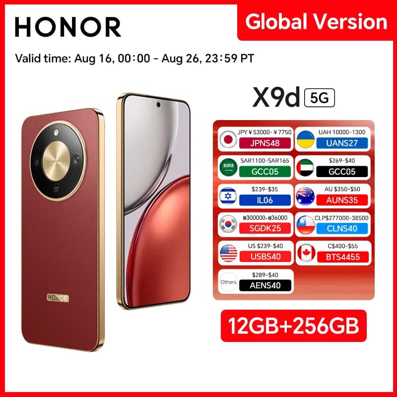 Nuovo HONOR X9d Versione Globale 12GB+256GB Smartphone Schermo 6.79'' 120Hz Fotocamera AI 108MP 8300 mAh Ricarica Super Veloce 66W NFC