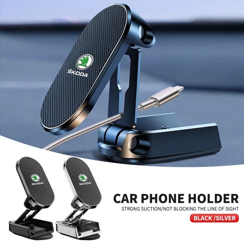 Supporto magnetico per telefono per auto Supporto magnetico per telefono cellulare Supporto GPS per Skoda Octavia A5 A7 Fabia Rapid Superb Yeti