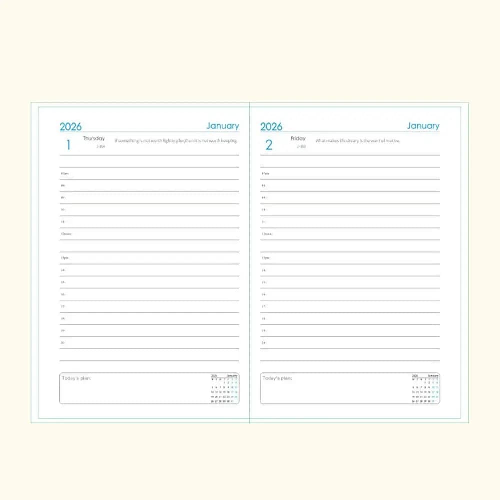 Agenda Planner 2026 in Inglese, Blocco Note 12 Mesi con Segnalibro, Agenda A5 per Pianificazione, Resistente all'Usura, Semplice Planner per Lavoro d'Ufficio